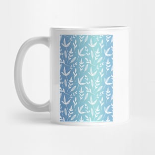 Blue leaves pattern Mug